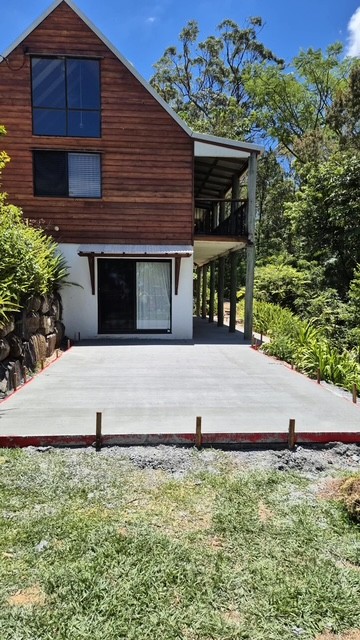 Completed residential concrete slab by HWD Landscape and Maintenance on the Gold Coast
